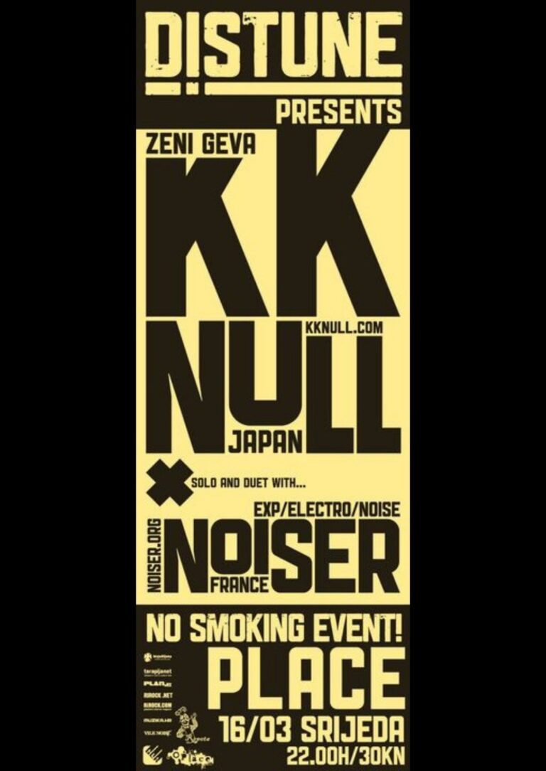 KK Null + The Noiser_Distune vam predstavlja_Poster Design By Kristijan Vukovčić