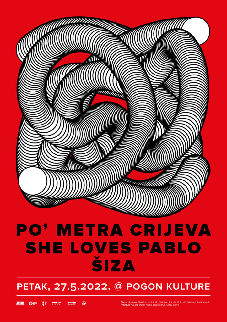 Po' Metra Crijeva + She Loves Pablo + Šiza_Glazbeni paket_Poster design by_Radnja